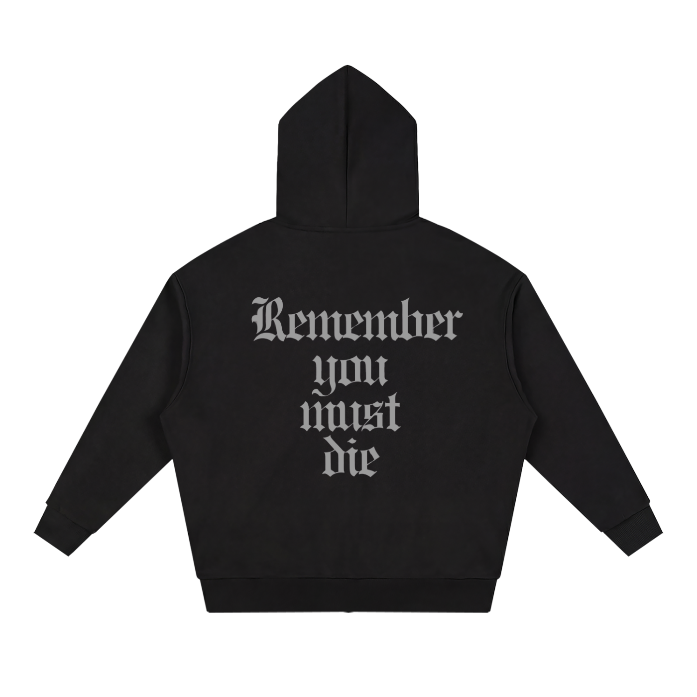 REMEMBER YOU MUST DIE// (green, black, blue)//Loose Solid Full Zip Hoodie