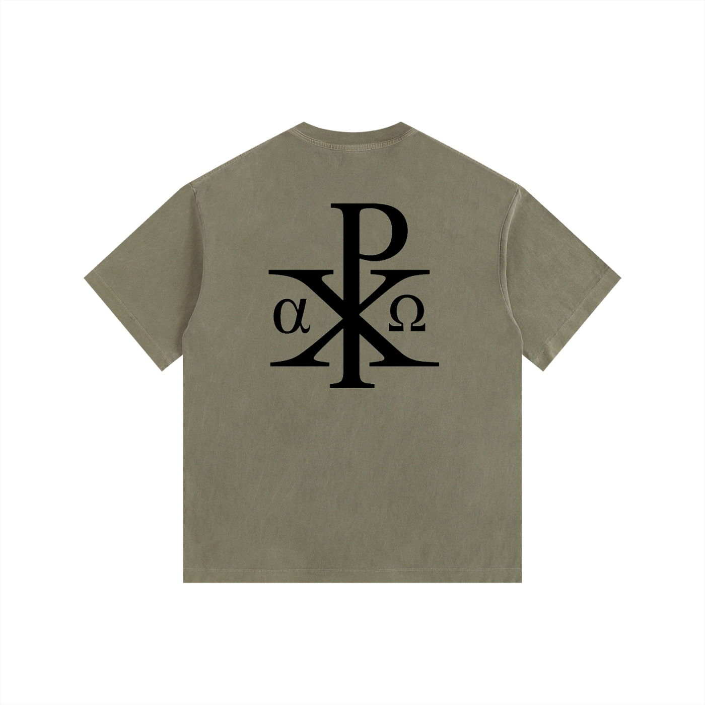 CHI RHO v.2// (army green) Vintage Washed Oversized Cotton T-Shirt