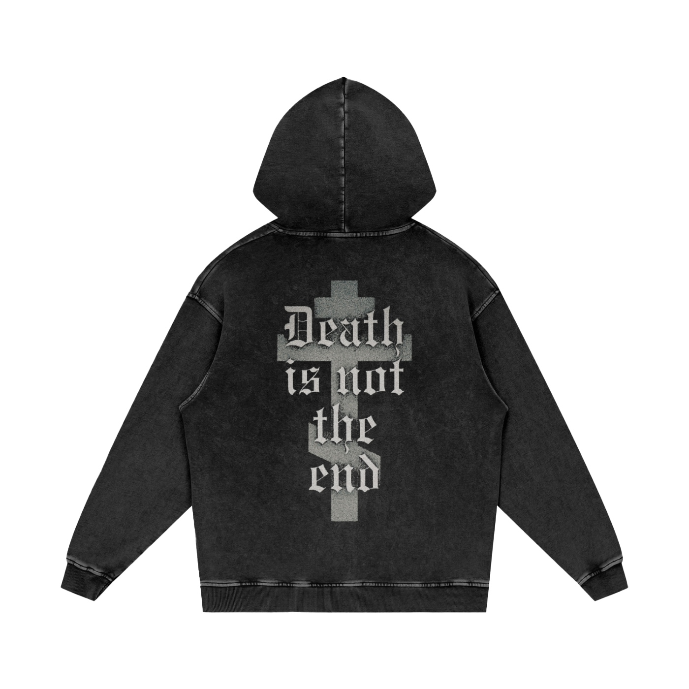 DEATH IS NOT THE END//Snow Washed Loose Cotton Hoodie
