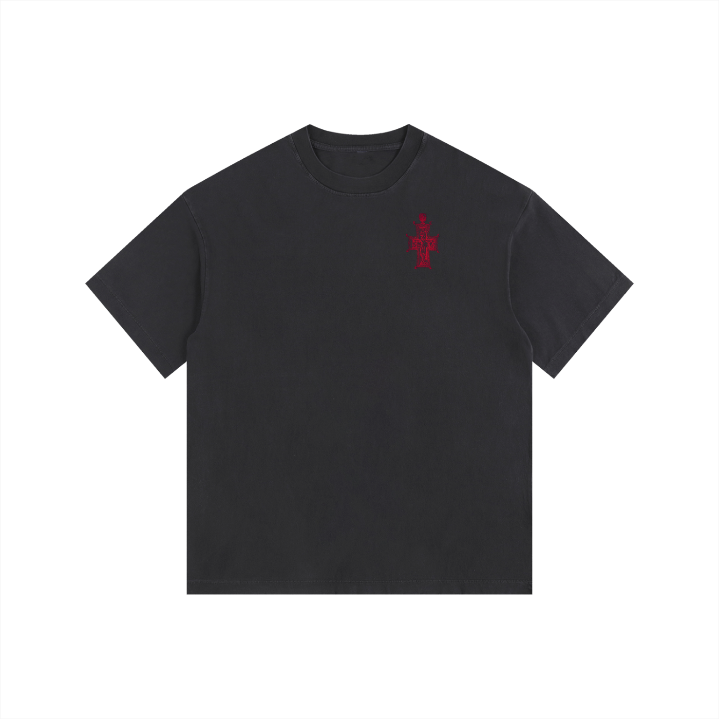 Crucifix v2// Vintage Washed Oversized Cotton T-Shirt