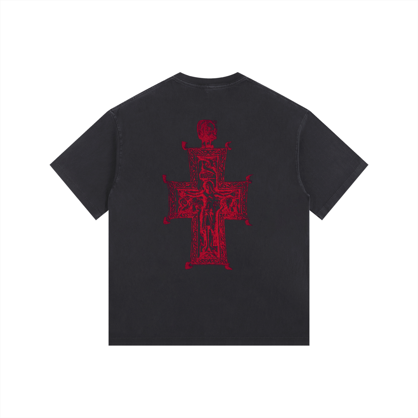 Crucifix v2// Vintage Washed Oversized Cotton T-Shirt