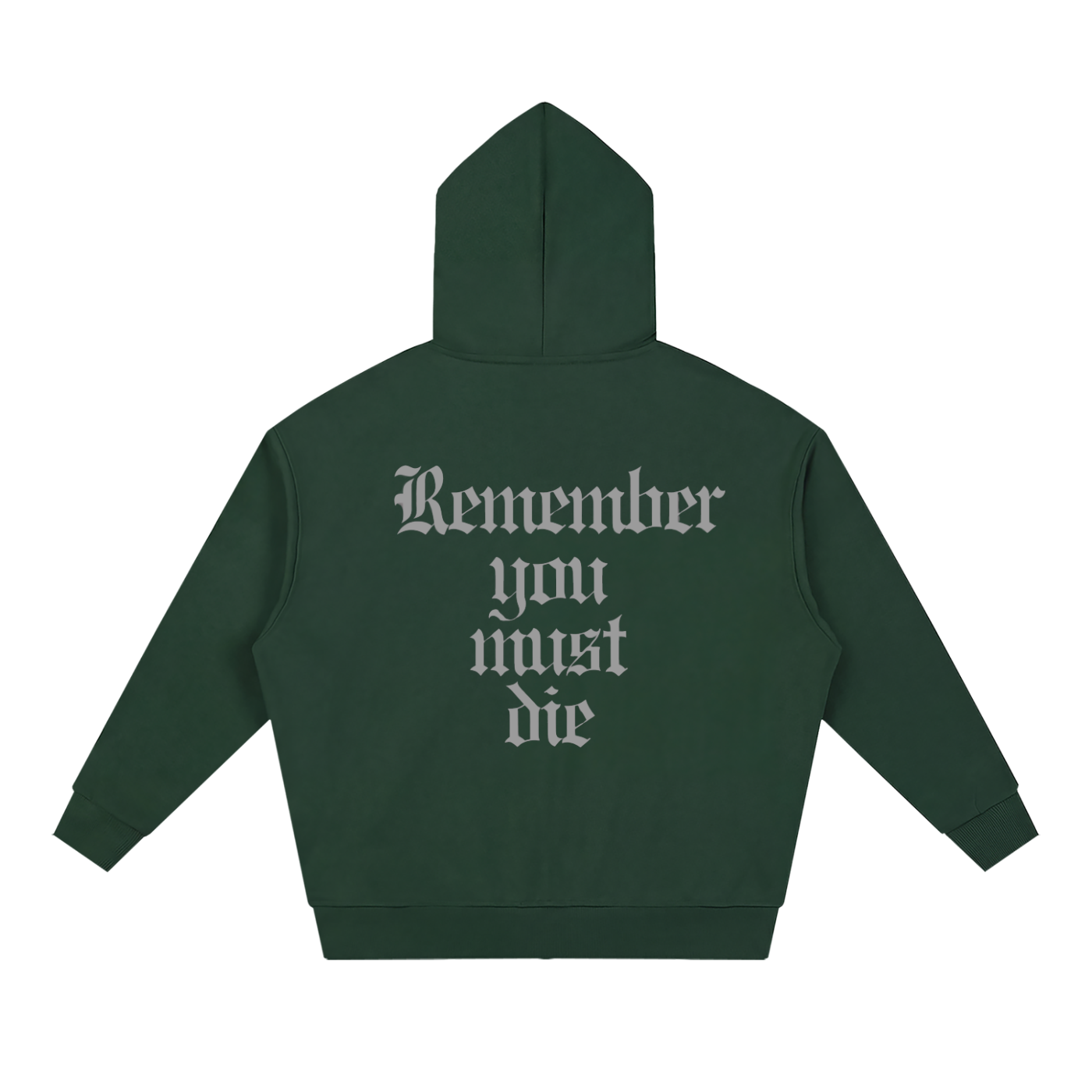 REMEMBER YOU MUST DIE// (green, black, blue)//Loose Solid Full Zip Hoodie