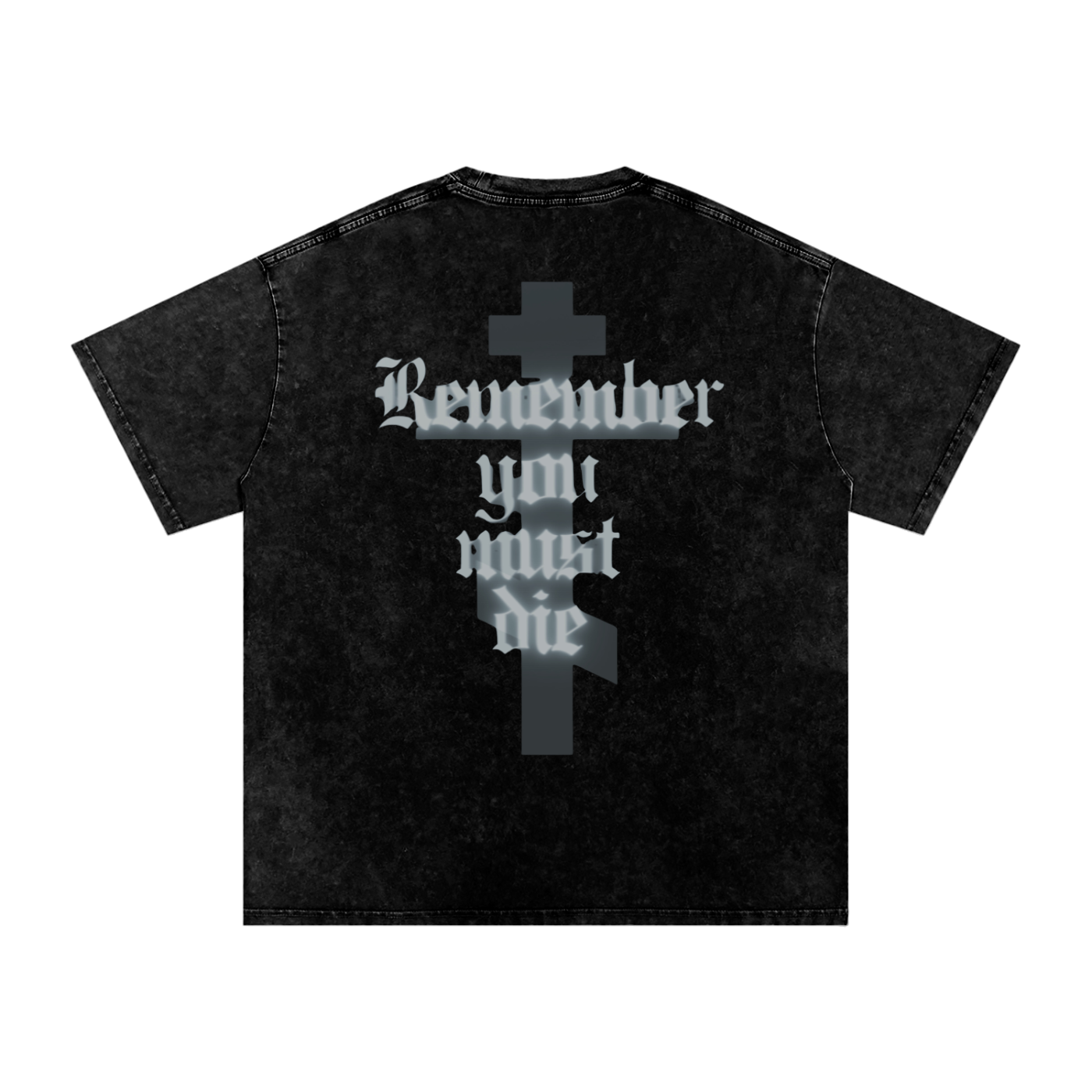 REMEMBER YOU MUST DIE//Snow Washed Oversized Cotton T-Shirt