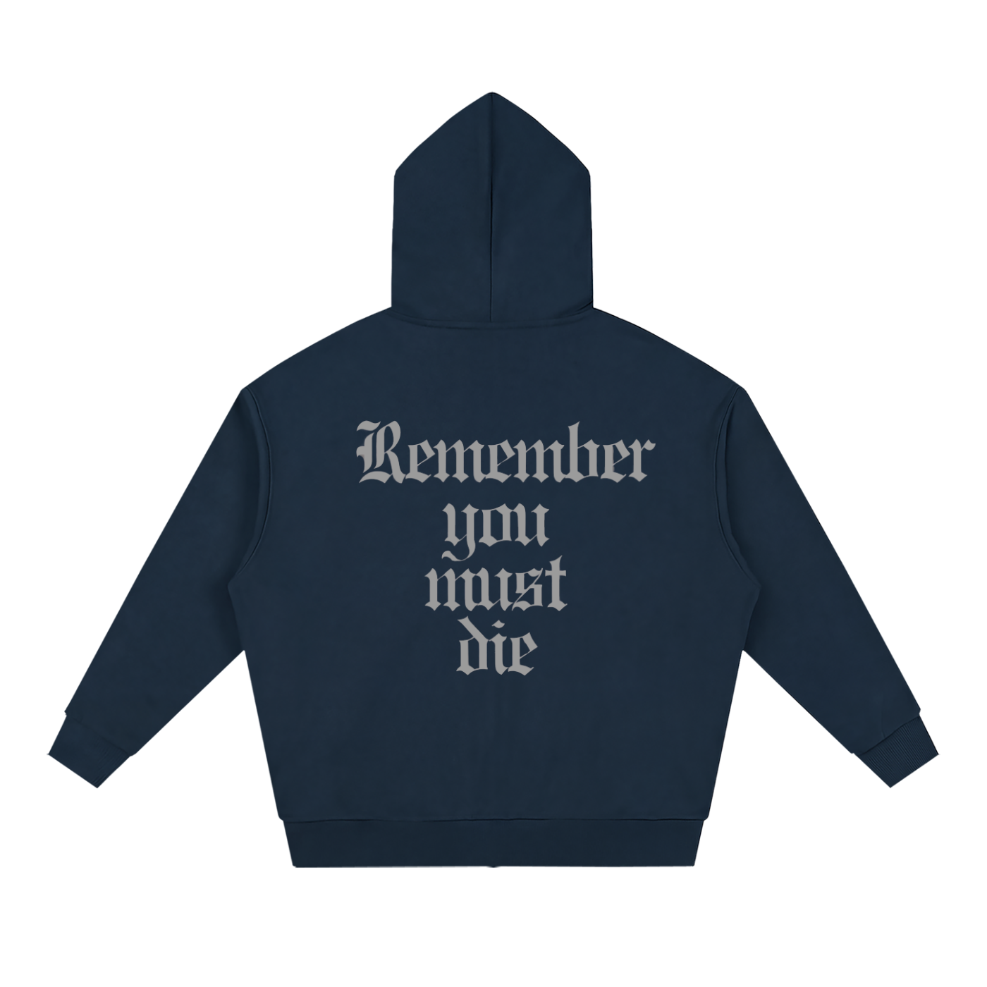 REMEMBER YOU MUST DIE// (green, black, blue)//Loose Solid Full Zip Hoodie