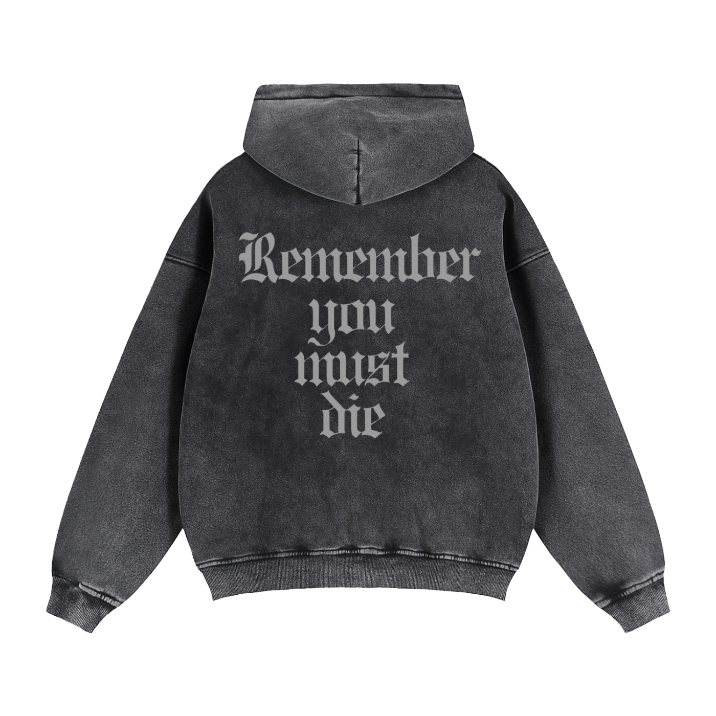 REMEMBER YOU MUST DIE//Zip-Through Boxy Fleece Hoodie