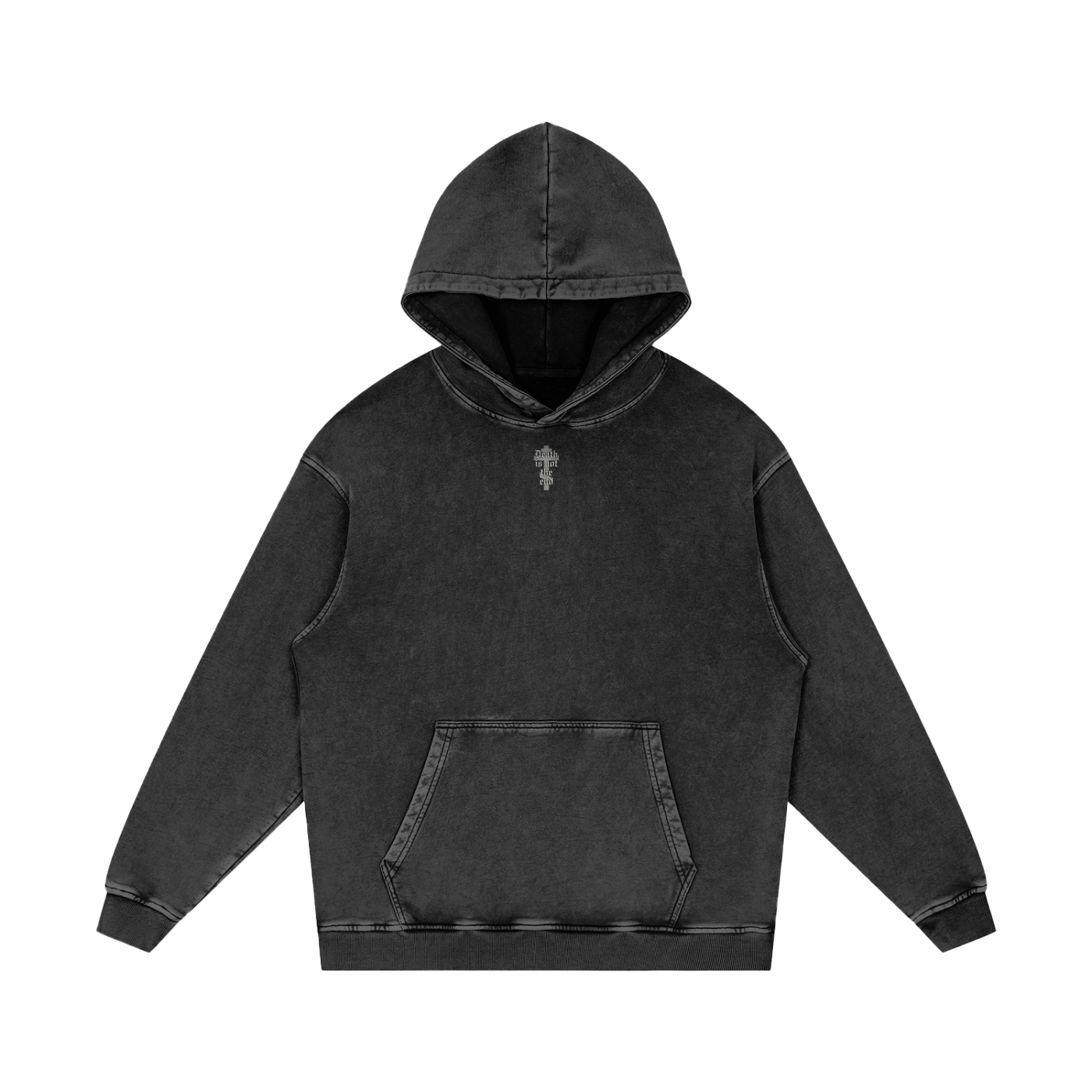 DEATH IS NOT THE END//Snow Washed Loose Cotton Hoodie