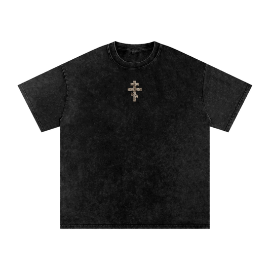 DESERT CAMO CROSS (Snow Washed Oversized Cotton T-Shirt)