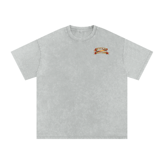 AMERICAN ORTHODOXY// (American Trad)Snow Washed Oversized Cotton T-Shirt