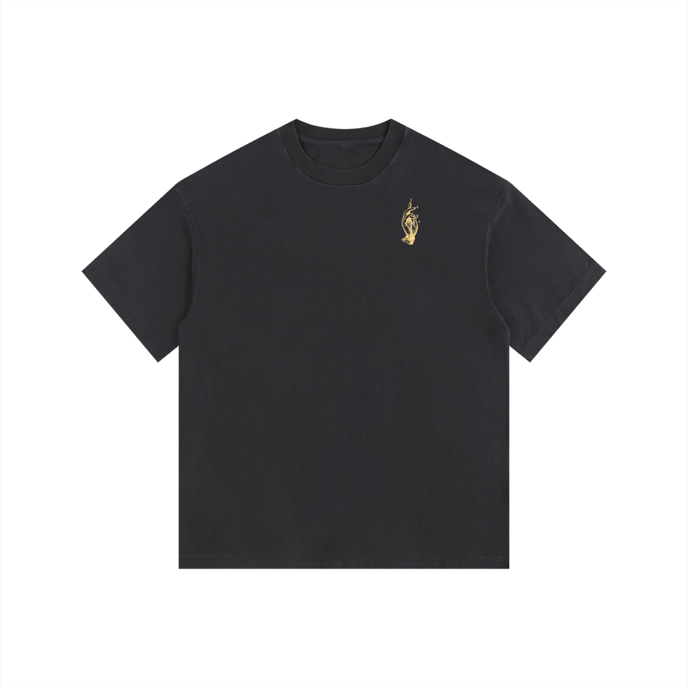 HAND OF BLESSING//(yellow)Vintage Washed Oversized Cotton T-Shirt